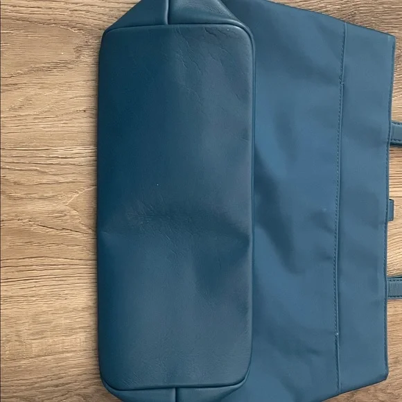 Agnes B Voyage Tote Bag Turquoise Blue Nylon Leather Bag Agnès B. France - Picture 5 of 11